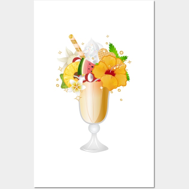 wonderful tropical ice cream sundae for ice cream lovers Wall Art by Kisho